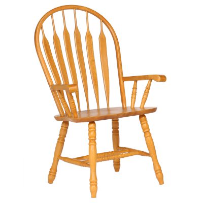 Oak Selections - Comfort back dining arm chair - light-oak - front view DLU-4130-LO-A