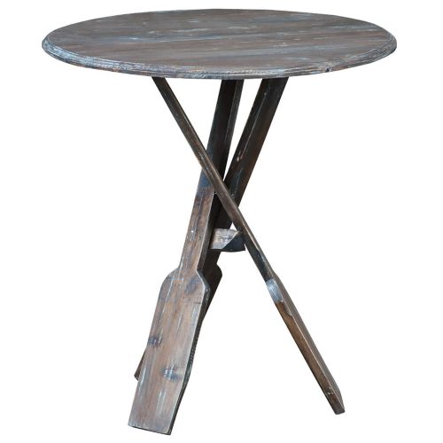 Shabby Chic Collection - Boat oar accent table finished in a brushed blue - three-quarter view CC-TAB813LD-BBR