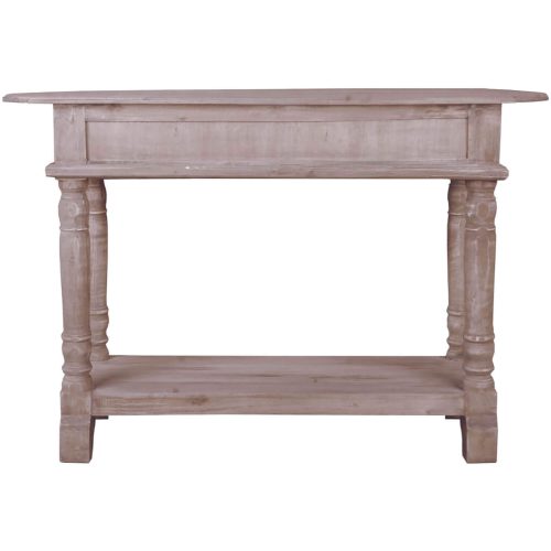 Shabby Chic Collection - Console table with drawers - finished in a distressed lime wash - back view CC-TAB2287S-LW