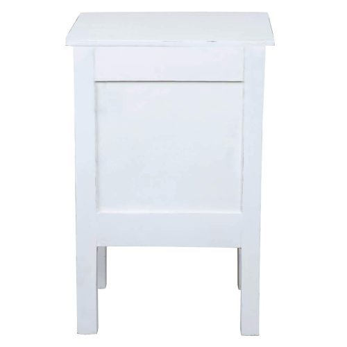 Shabby Chic Collection - End table finished in whitewash - back view CC-TAB098LD-WW