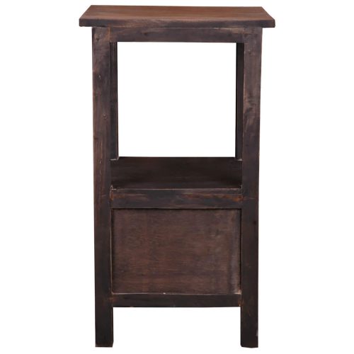Shabby Chic Collection - End table with two drawers in a rustic finish - back view CC-TAB168TT-BWRW