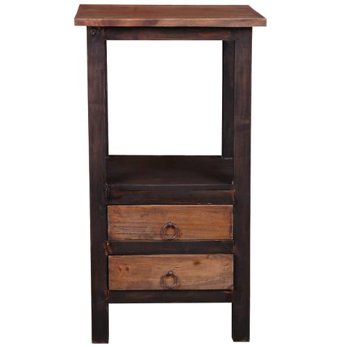 Shabby Chic Collection - End table with two drawers in a rustic finish - front view CC-TAB168TT-BWRW