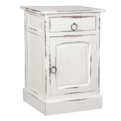 Shabby Chic Collection - Nightstand finished in a whitewash - three-quarter view CC-CHE551LD-WW