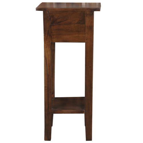 Shabby Chic Collection - Side table finished in a distressed Java brown - back view CC-TAB1792S-OJ