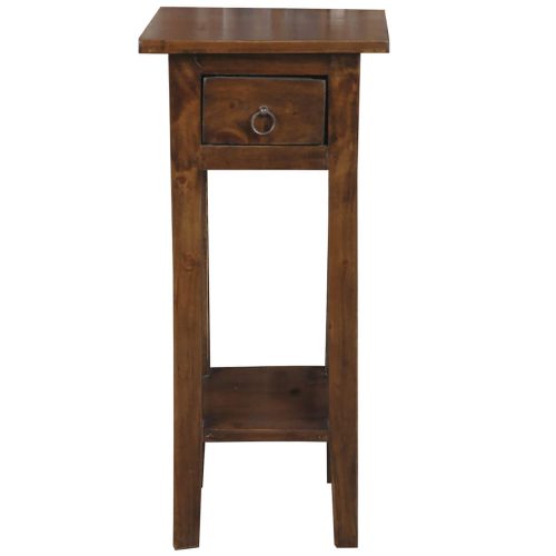 Shabby Chic Collection - Side table finished in a distressed Java brown - front view CC-TAB1792S-OJ