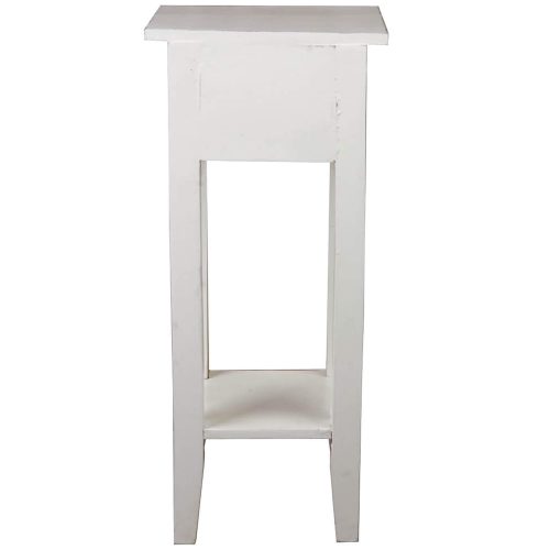 Shabby Chic Collection - Side table finished in a distressed whitewash - back view CC-TAB1792LD-WW
