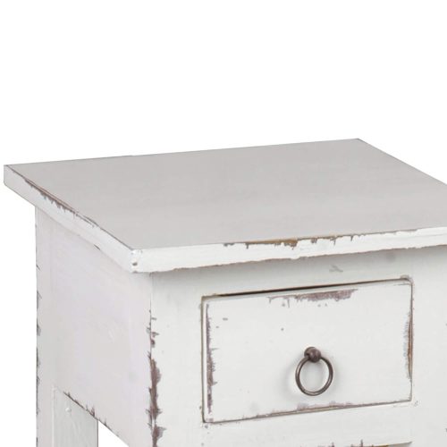 Shabby Chic Collection - Side table finished in a distressed whitewash - detail of drawer and top CC-TAB1792LD-WW