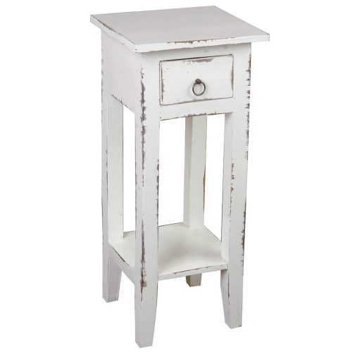 Shabby Chic Collection - Side table finished in a distressed whitewash - three-quarter view CC-TAB1792LD-WW