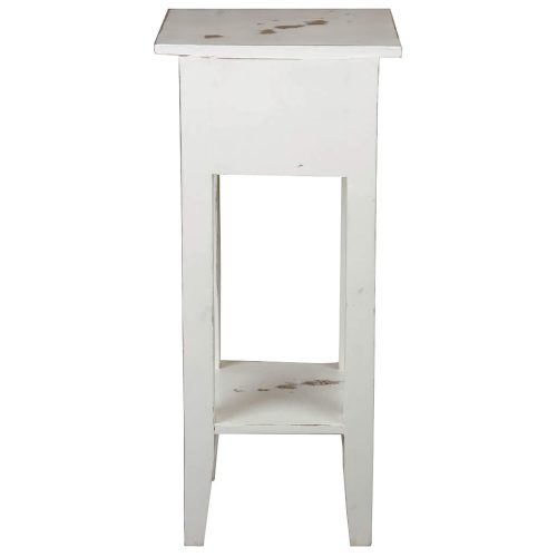 Shabby Chic Collection - Side table finished in a heavy distressed whitewash - back view CC-TAB1792HD-WW