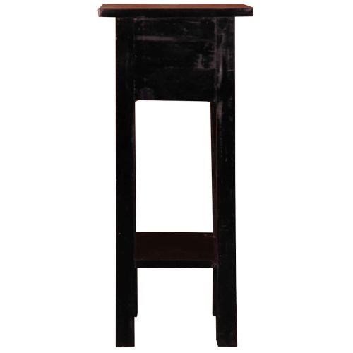 Shabby Chic Collection - Side table finished in antique black and a Raftwood top - back view CC-TAB1792TLD-ABRW