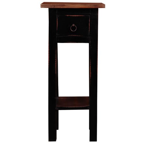 Shabby Chic Collection - Side table finished in antique black and a Raftwood top - front view CC-TAB1792TLD-ABRW