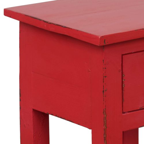 Shabby Chic Collection - Side table finished in antique red - detail of side construction CC-TAB1792LD-AR