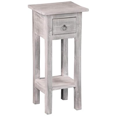Shabby Chic Collection - Side table finished in stonewall gray - three-quarter view CC-TAB1792LD-SW