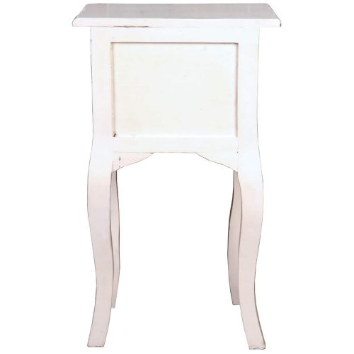 Shabby Chic Collection - Side table with two drawers finished in distressed white - back view CC-TAB1793LD-AW