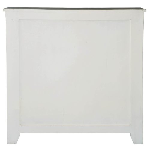 Shabby Chic Collection - Sliding Barn door chest finished in two-tone white and Raftwood - back view CC-CHE117TLD-WWRW