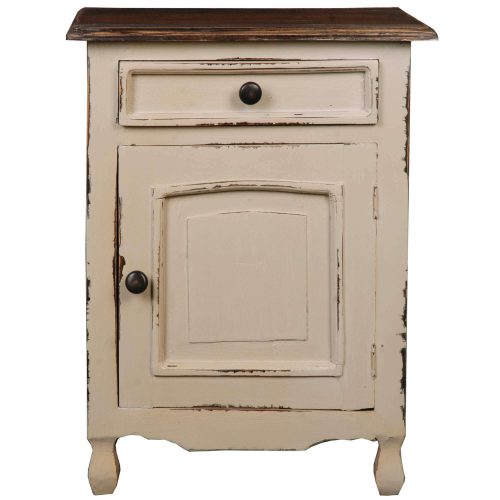 Shabby Chic Collection - Storage chest finished in two-tone with Mahogany top - front view CC-CHE502TLD-SMRW