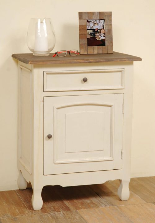 Shabby Chic Collection - Storage chest finished in two-tone with Mahogany top - room setting CC-CHE502TLD-SMRW