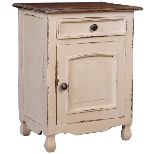 Shabby Chic Collection - Storage chest finished in two-tone with Mahogany top - three-quarter view CC-CHE502TLD-SMRW