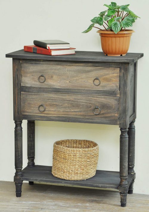 Shabby Chic Collection - Storage table with stacked drawers - room setting CC-TAB014TT-BWRW