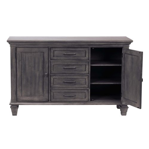 Shades of Gray Collection - Buffet - front view with door open DLU-EL-B
