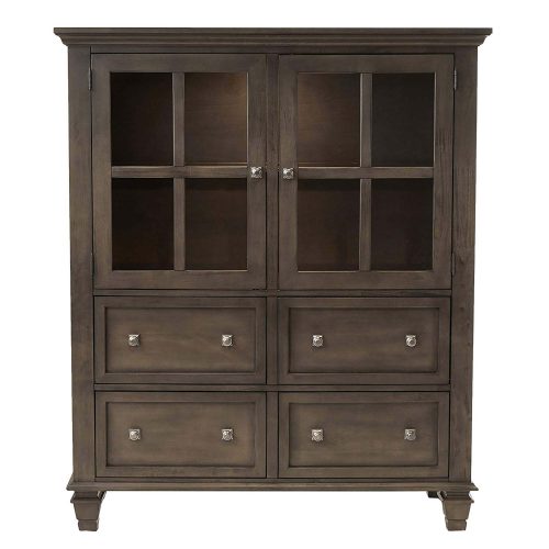 Shades of Gray Collection - China Cabinet - front view DLU-EL-DS