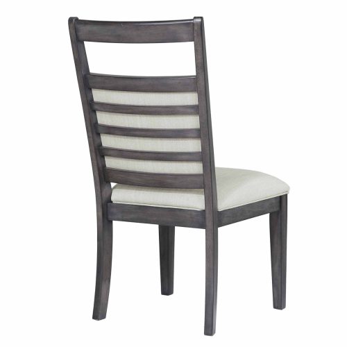 Shades of Gray - Upholstered slat back dining chair - back view DLU-EL-C90-2