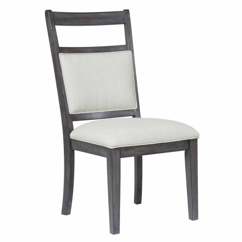 Shades of Gray - Upholstered slat back dining chair - front view DLU-EL-C90-2