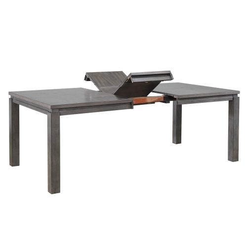 Shades of Gray - extendable dining table with butterfly leaf showing - three-quarter view DLU-EL9282
