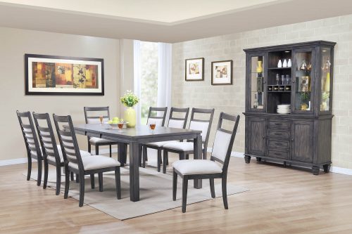 Shades of gray dining set - 11-piece - extendable dining table - eight chairs - beffet and hutch - dining room setting DLU-EL9282-C90-BH11PC