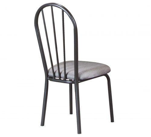 Steel Gray dining chairs with S-spring cushion and padded seat - back view CR-D8719-03-2