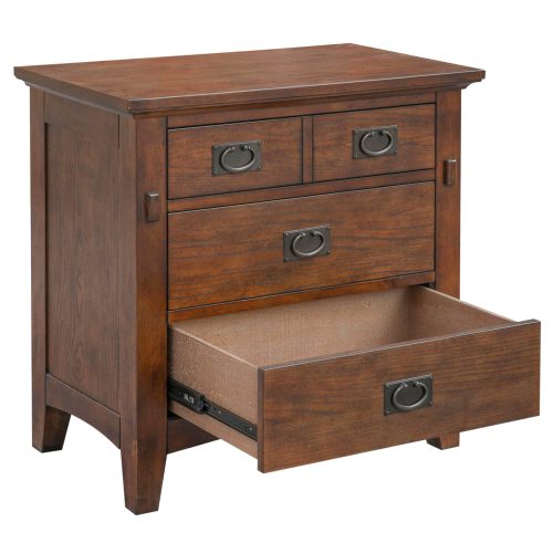 Mission Bay Collection-Nightstand angle view with drawer open-CF-4936-0877