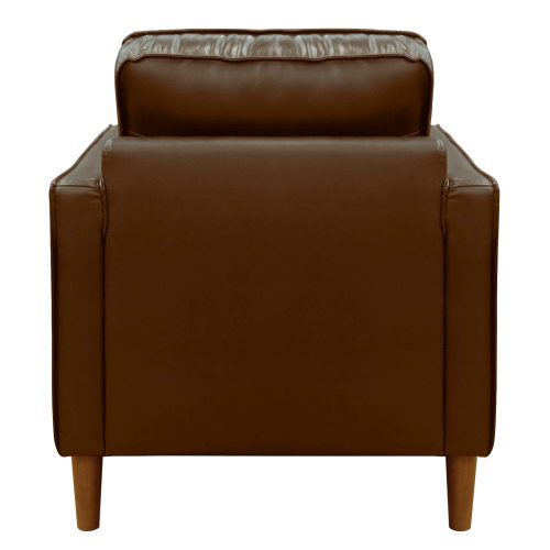 Midcentury Leather Chair in chestnut- back view