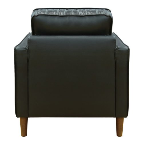 Midcentury Leather Chair in black- back view