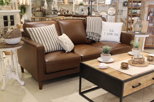 Midcentury Leather Sofa-angled view-room setting-SU-PR15070-86-300E