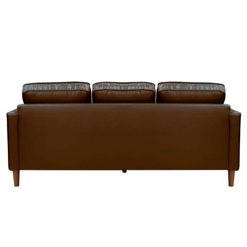 Midcentury Leather Sofa in chestnut-back view-SU-PR15070-86-300E