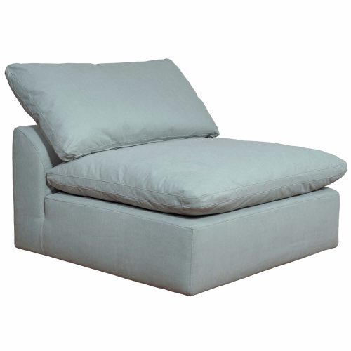 Cloud Puff Collection - Slipcovered Modular Armless Chair in Light Blue 391043 - Angle view-SU-145837-391043