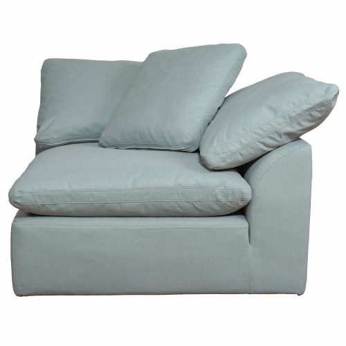 Cloud Puff Collection - Slipcovered Modular Corner Arm Chair in Light Blue 391043 - Front view-SU-145851-391043