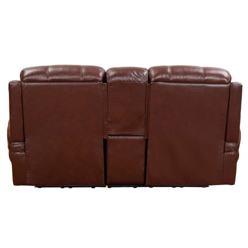 Luxe Leather Collection- Reclining Loveseat in Brown - Back view-SU-1902-88-1394-73