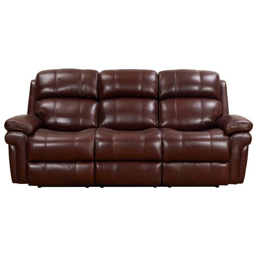 Luxe Leather Collection Reclining Sofa in Brown - Front view-SU-9102-88-1394-58