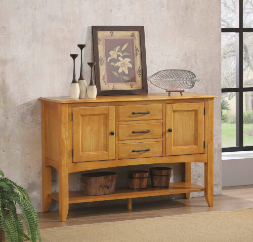 Selections Collection-Sideboard in Light oak-Angle view in room setting-DLU-1122-SB-LO