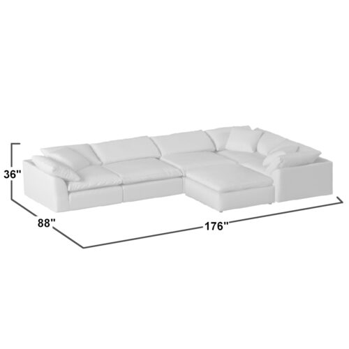 Cloud Puff Collection - 6 PC Sectional dimensions-SU-1458-84-3C-2A-1O