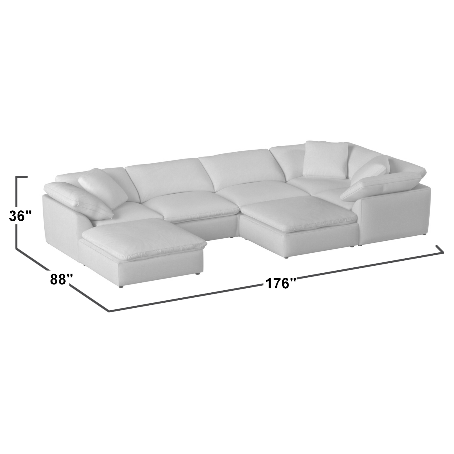 Sunset Trading Cloud Puff 2 Piece Slipcovered Modular Sectional Sofa