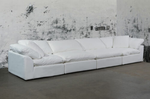 Cloud Puff Collection - Four Piece Sofa Sectional in White 391081 - Angle view in room setting-SU-1458-81-2C-2A