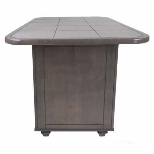 Kitchen island in Antique Gray finish with a gray tile top. Center position-CY-KIT2-AG