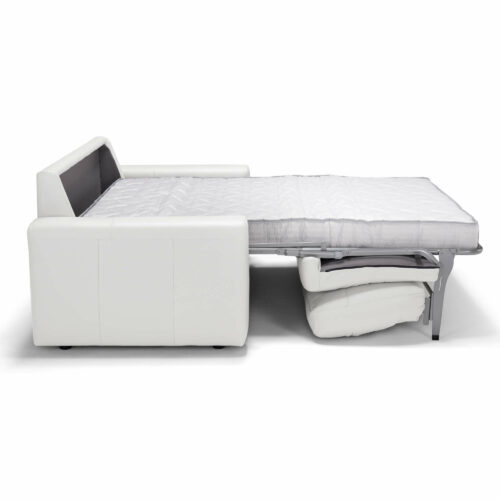 Divine Sleeper Sofa - Side view of bed pulled out- White-SU-D329-371L09-74