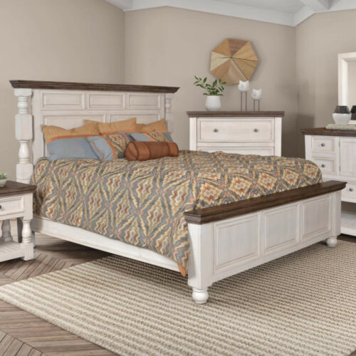 Rustic French Collection - King/Queen Size Bed in room setting-HH-4750-KB-QB