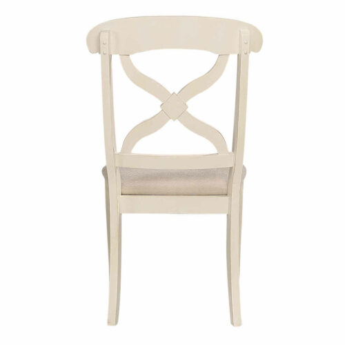 Andrews Dining - Upholstered dining chair finished in antique white, back view-DLU-ADW-C12-AW-2