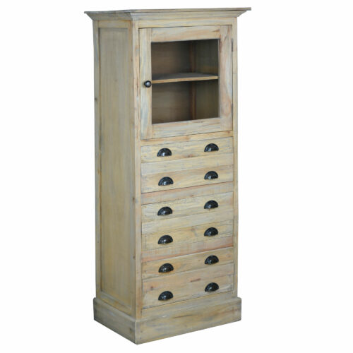 Cottage Collection- 3 Drawer cabinet, angle view-CC-CHE149S-DW