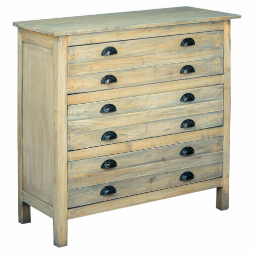 Cottage Collection- 3 Drawer chest, angle view-CC-CHE150S-DW