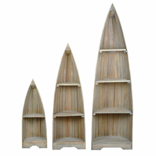 Cottage Collection- 3 Piece Boat Shelves finished in driftwood, front view-CC-CAB1920S-DW
